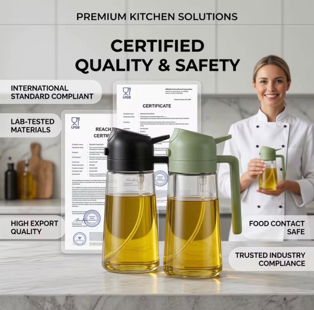 Distributeur d'Huile 2-en-1 – Spray & Bec Verseur pour une Cuisine Saine