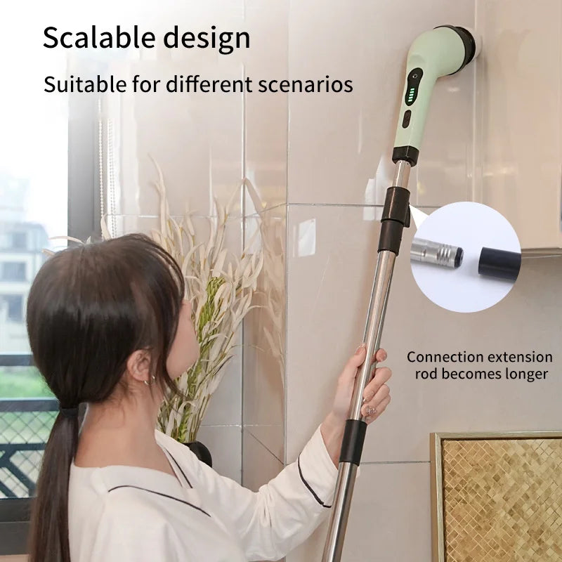 Brosse de Nettoyage Électrique 9-en-1 – Polyvalente et Sans Effort.