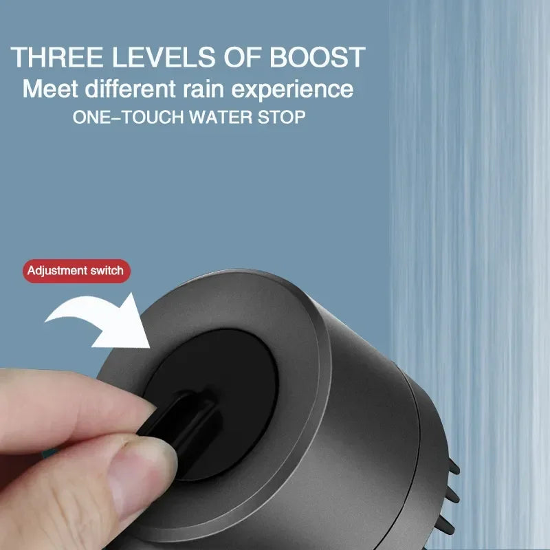 Pommeau de Douche Haute Pression – 3 Modes avec Brosse de Massage Intégrée