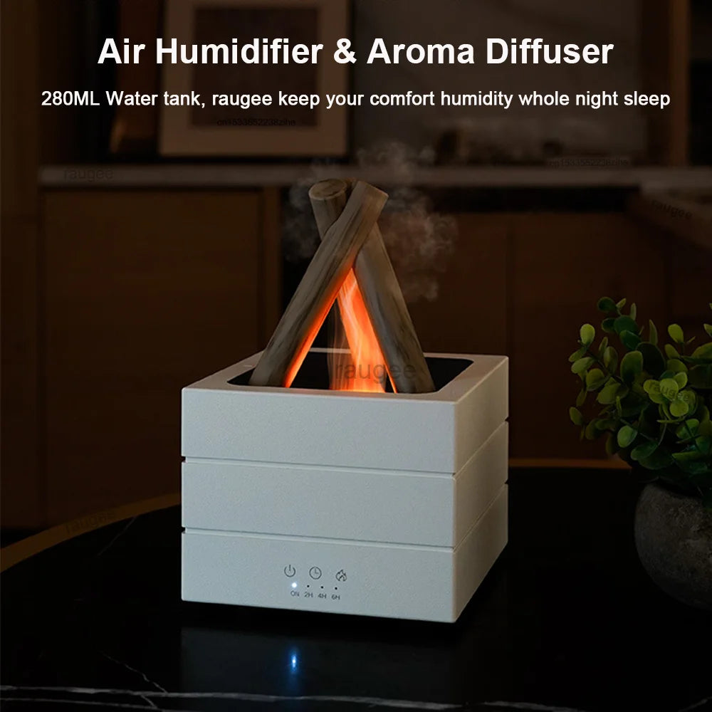 Diffuseur d'Huiles Essentielles "Effet Flamme" – Humidificateur d'Ambiance Apaisant