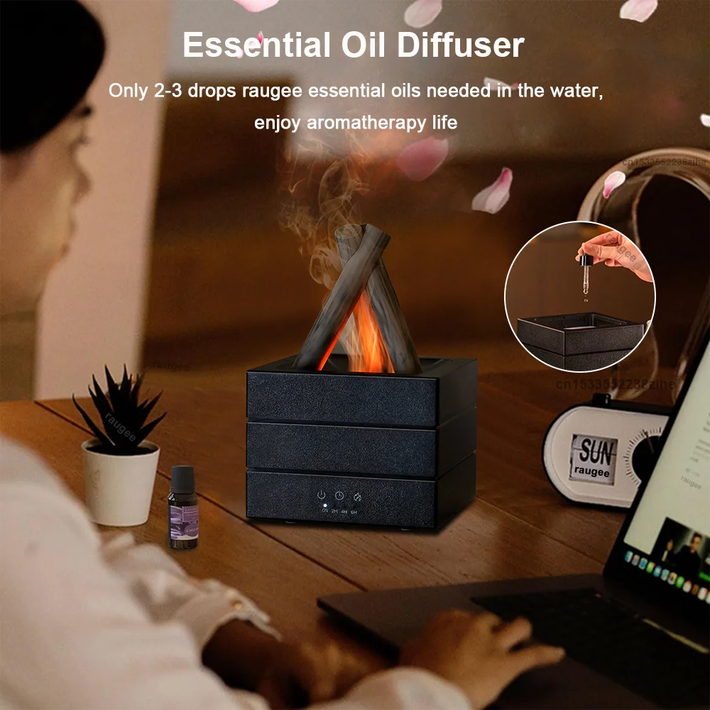 Diffuseur d'Huiles Essentielles "Effet Flamme" – Humidificateur d'Ambiance Apaisant
