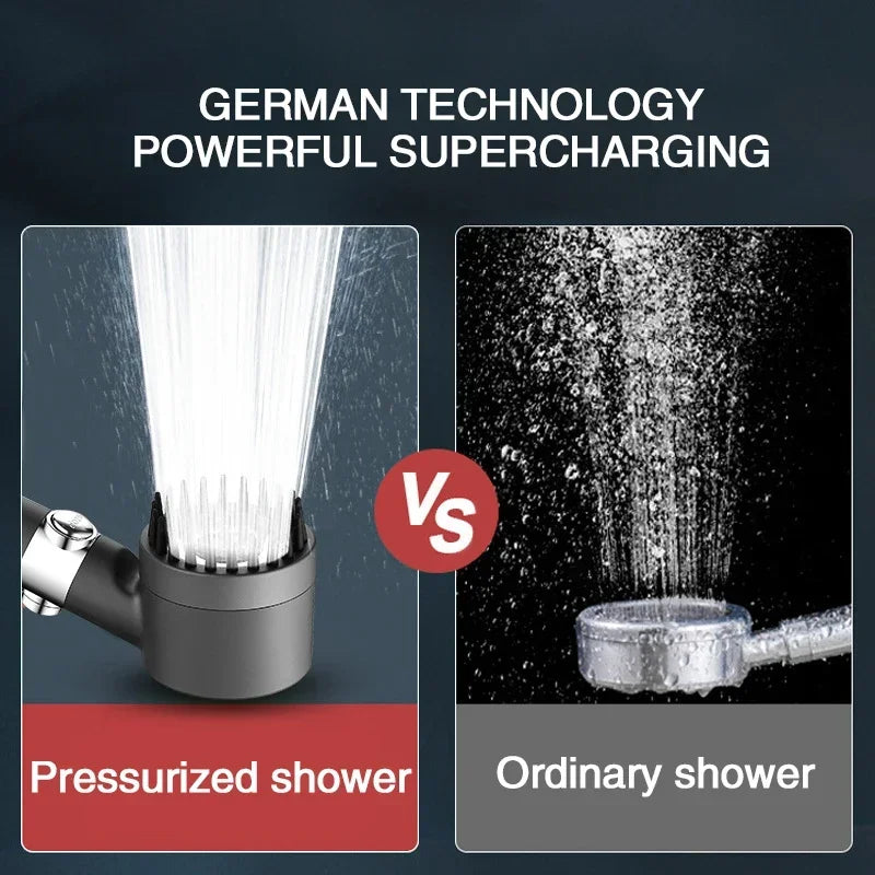 Pommeau de Douche Haute Pression – 3 Modes avec Brosse de Massage Intégrée