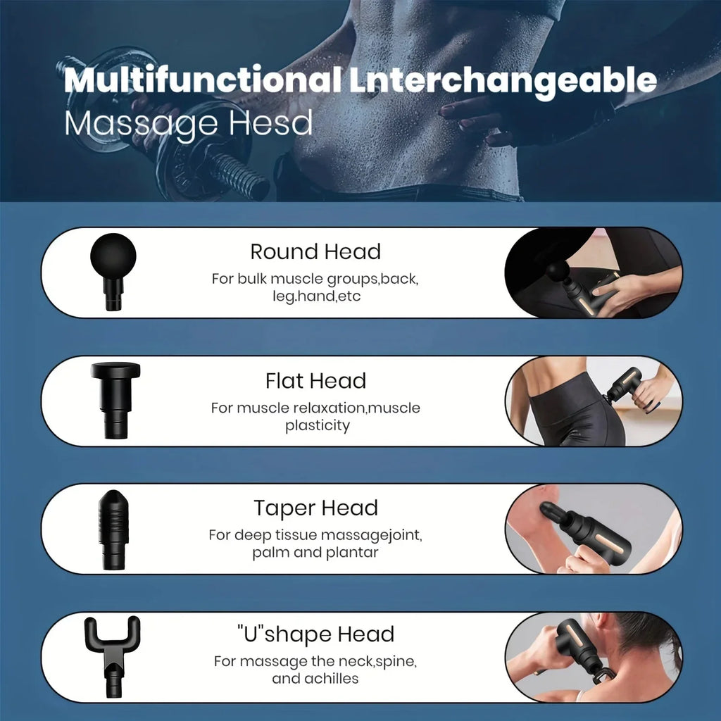 Pistolet de Massage Musculaire Professionnel – Récupération Sportive Anti-Douleur