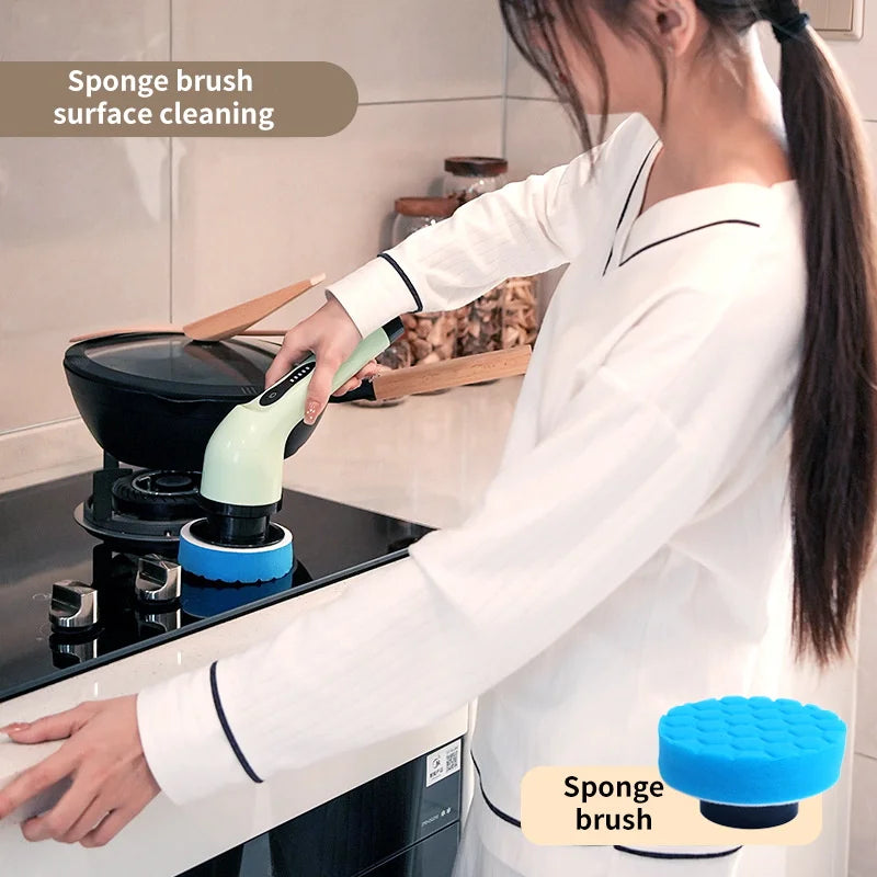 Brosse de Nettoyage Électrique 9-en-1 – Polyvalente et Sans Effort.