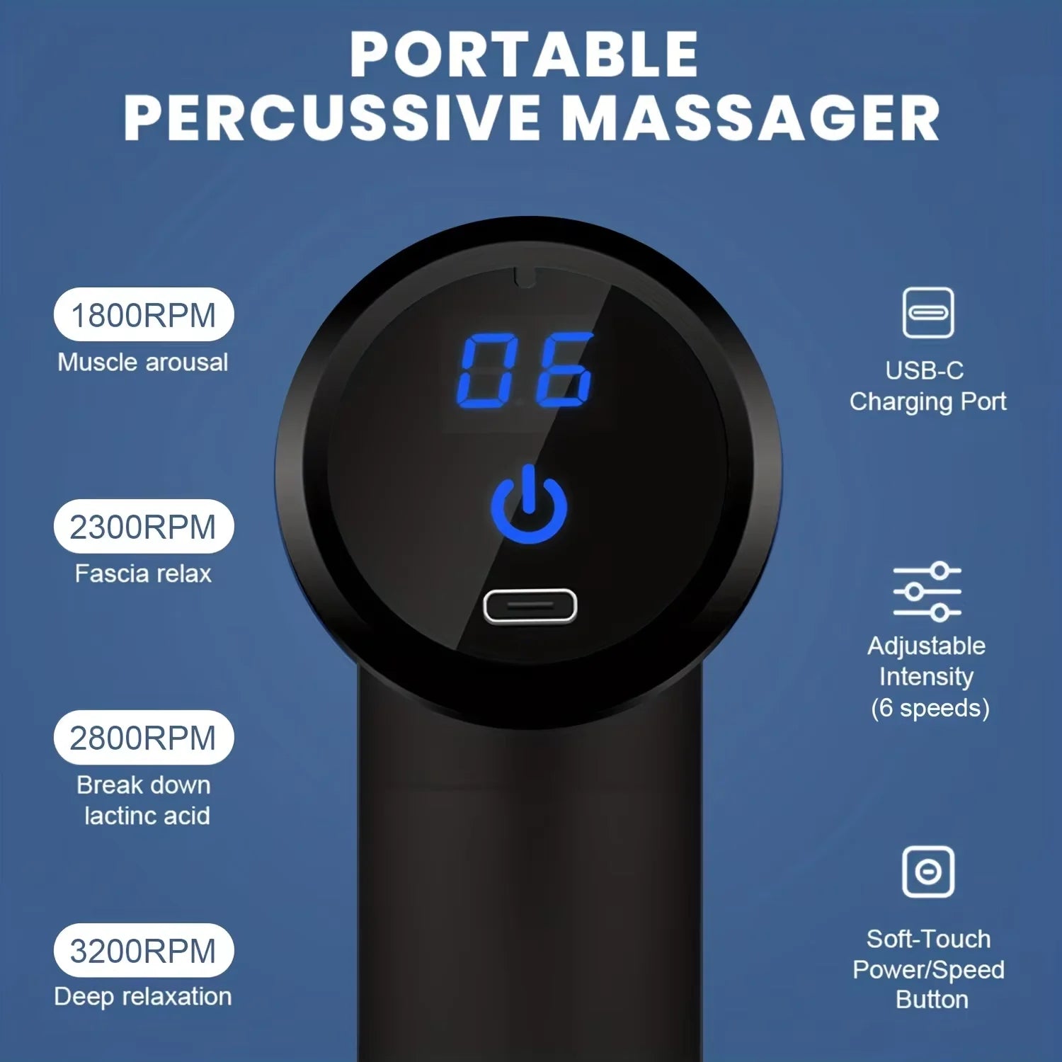 Pistolet de Massage Musculaire Professionnel – Récupération Sportive Anti-Douleur